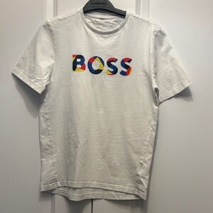 BOSS Multicolor Logo White T-Shirt